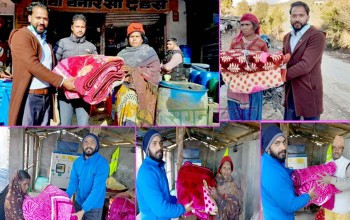 रेडियो निङ्गलाशैनीका प्रबन्ध निर्देशक महेश अवस्थीको जन्मदिनमा विपन्न परिवारलाई कम्मल वितरण